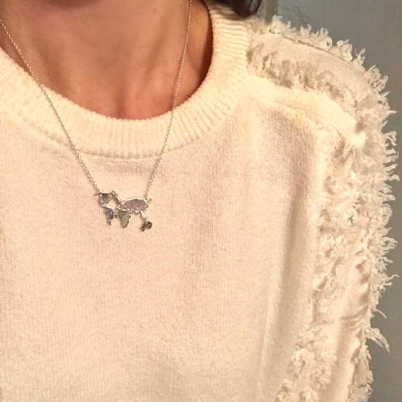 Silver World Map Traveler Necklace - Picture 6 of 6